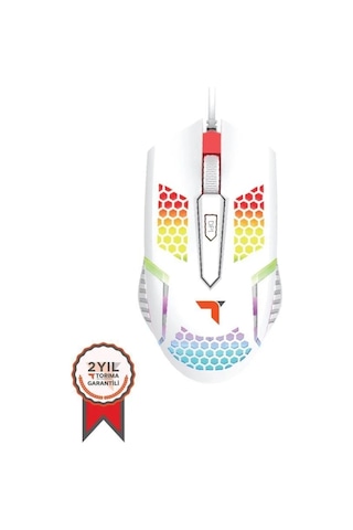 Oyun Aracı Teknik Ekipman Çalışma Faresi Tm-15 Usb Rgb Aydınlatmalı Oyuncu Mouse Beyaz