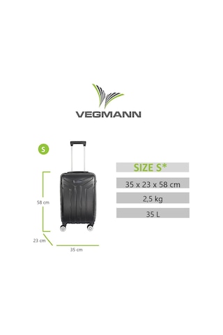 Vegmann Vela Kabin Boy Valiz Siyah