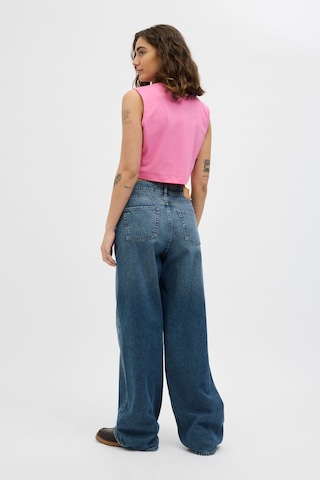 Jjxx Jxalvıra Slım Sl Crop Eve Pembe Kadın Kısa Kol T-shirt Pembe