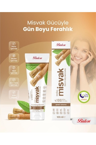 Balen Doğal Misvak Özlü Diş Macunu 100 Ml