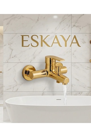 Eshome Gold Altın Kare Robot Duş Seti, Banyo, Mutfak Eviye Ve Lavabo Bataryası Musluğu 4'lü Set