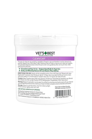 Vet's Best Kedi Ve Köpek Kulak Temizliği Parmak Pedi 50'li