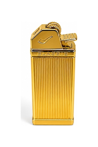 Premium Metal Gazlı Çakmak Klasik Tasarım Sarı