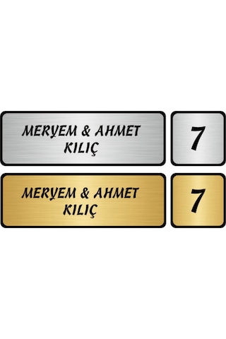 Metal Kapı İsimliği Ve No Oval
