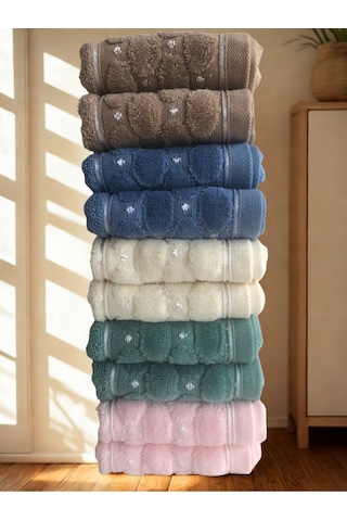 Miosse Pure 10 Adet 30x50 Cm Lüx %100 Pamuk El-yüz-misafir Havlusu Çok Renkli