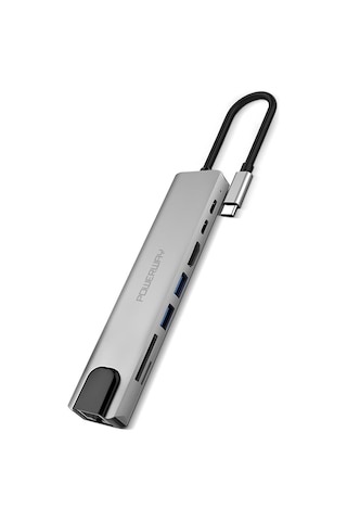 8 İn 1 Type-c Hub Dönüştürücü 4k Hdmi Usb Micro Sd Gigabyte Ethernet
