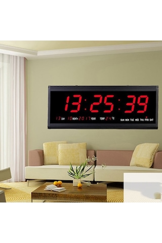 Ganzhoushop Zaman Takvimi Suntek Sıcaklık Saati Saat Led Göstergeli Elektrikli Duvar Dijital Xg Siyah
