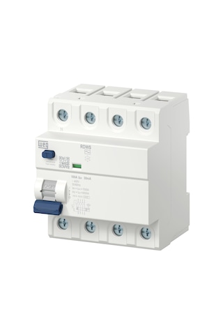 Weg Rdws-ac-30-25-4-d34 3p+n, 25 A, 30 Ma, 6 Ka , Ac Tipi, Kaçak Akım Rölesi