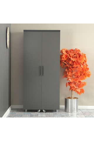 Pasific Home Guzzo Tekerlekli Kiler Çok Amaçlı Erzak Dolabı 80 cm Antrasit