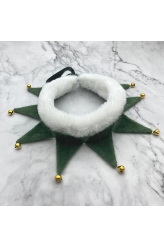 Elmpaly Koyu Yeşil Xl Evcil Hayvan Atkısı Yünlü Tüylü Çanlı Tüm Mevsimler Kedi Köpek