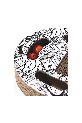 M-pets Urban Style Freestyle Kedi Karton Tırmalama Tahtası Siyah Beyaz 50x30 Cm 244-54019.01
