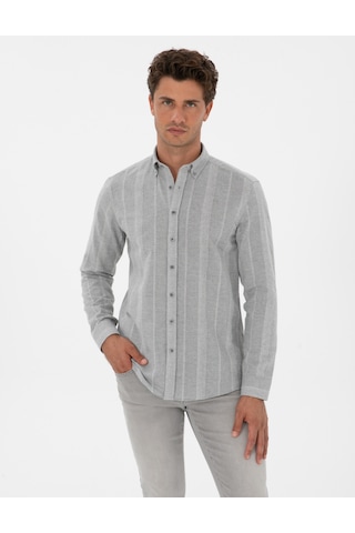 Pierre Cardin Erkek Gri Gömlek Desenli 50312373-vr024 Gri
