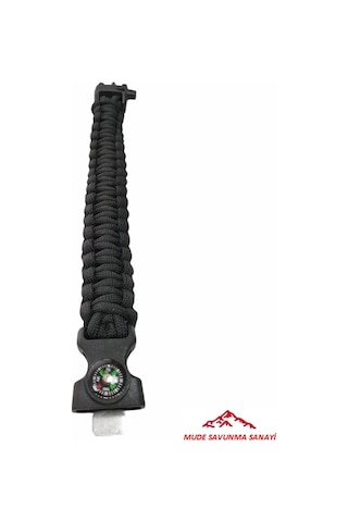 Paracord Bileklik Siyah Çok Renkli