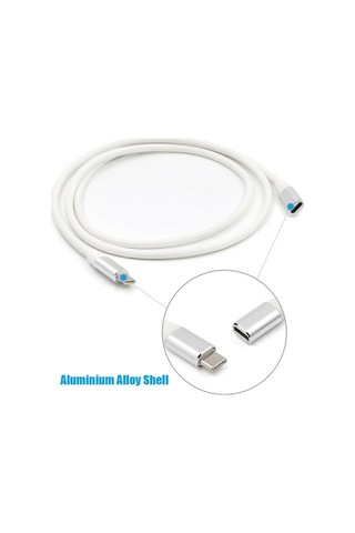 Sandwich Alüminyum Gümüş Usb 3.1 Type-c Genişletici Kablosu - 1m, Veri Transferi Ve Şarj, Bilgisayar/switch/akıllı Telefon Uyu