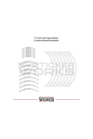 Cfmoto Nk250 Jant Sticker Jant İç Yazı Ve Dış Şerit 24'lü Set Sticker Etiket Diğer
