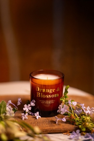 Glam Orange Blossom Portakal Çiçeği Kokulu 2'li Mum Seti Turuncu 120 Gr - 200 Gr Renkli