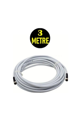 3 Metre Rg6/u4 Full Hd 3d 4k Anten Tv Çanak Uydu Lnb Kablosu 3mt.f Konnektör Takılı Hazır