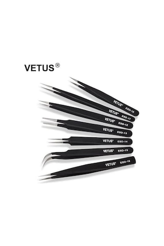 7 Çeşit Vetus Hassas Elektronik Cımbız Seti Antistatik Çelik