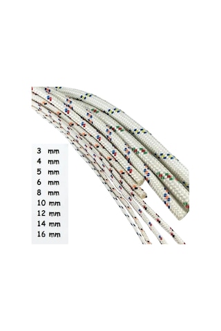 İskota İpek İp Halat, Beyaz, 6 Mm, 1 Kg 32/33 M
