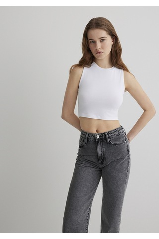 Mavi - Beyaz Crop Top 1610786-620 Beyaz