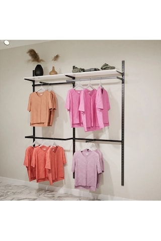 Afe Dekor Butik Raf Sistemi Siyah-125 200 Beyaz - Siyah