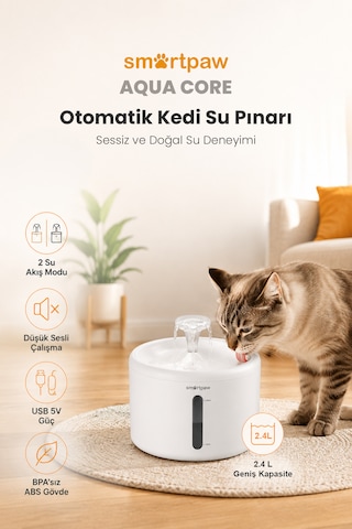 Aqua Core Kedi Su Pınarı Distribütör Garantili