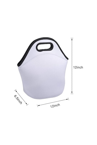 Xurunkeji Süblimasyon Boş Öğle Yemeği Çantası Yeniden Kullanılabilir Yalıtımlı Termal Öğle Yemeği Kutusu Taşıma Çantası Fermuarlı El Çantaları Beyaz