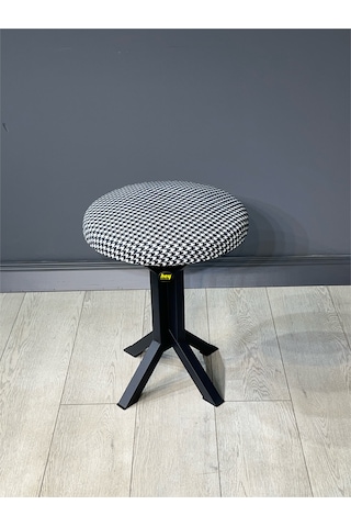 Tabure Kazayağı Kumaş Puf Makyaj Masası Sandalyesi Metal Sandalye