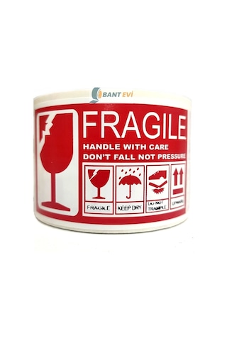 Fragile Handle With Care Ingilizce Etiket 10Cm X 5Cm 250 Adet