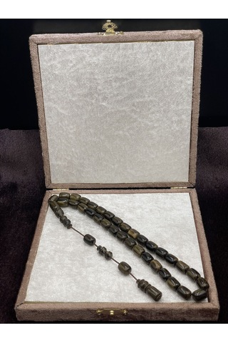 Sistemli Çekoslavak Benzetme Katalin Tesbih 8x11 Mm Kahverengi
