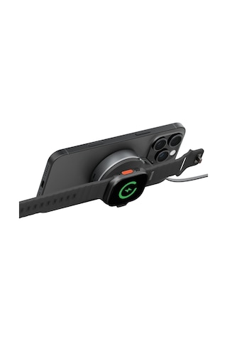 Energea Magduo Arc 2in1 80cm Dahili Kablolu 15w Telefon Saat Hızlı Şarj Standı - Koyu Gri