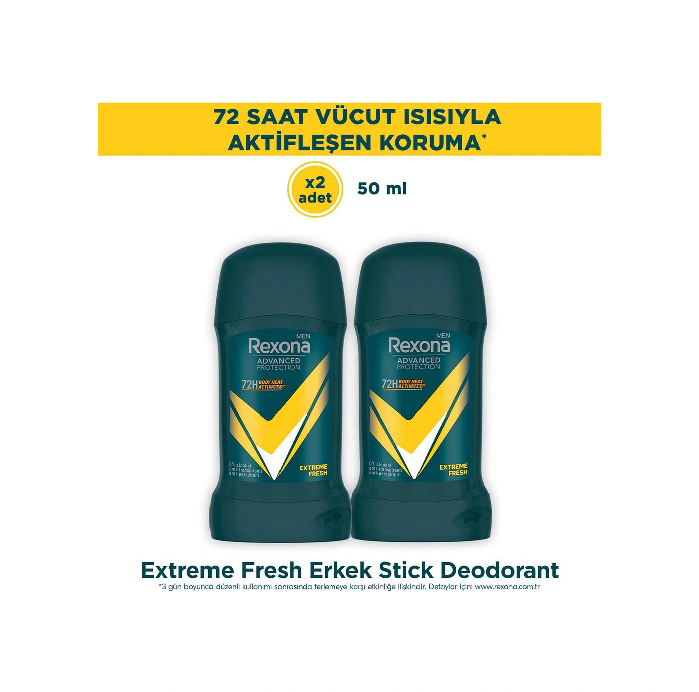 Rexona Erkek Stick Deodorant Extreme Fresh 50 Ml X2