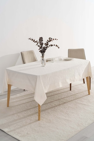 Damascus Krem Masa Örtüsü 160x220 Cm Çok Renkli