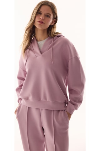 Penti Lila V Yaka Oversize Kapüşonlu Sweatshirt