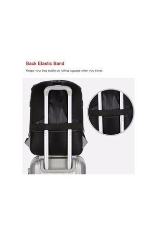 Createtech Seyahat Sırt Çantası Anti Hırsızlık, Laptop Bölmeli, Şarj Çoklu Çanta Koyu Kırmızı