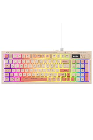 Everest Kb-79 Silent Pro Bej/pembe/turuncu Sessiz Rgb Q Membrane Oyuncu Klavyesi