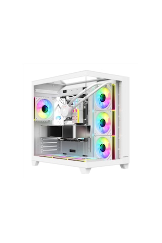 Gamepower Warcry Topglass 4xargb Temperli Cam Atx Beyaz Gaming Akak0gmp0027