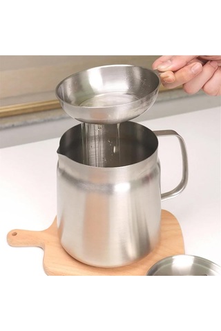 2 Arada 1 Yağ Filtre Tenceresi, Paslanmaz Çelik Fritöz Tenceresi Mutfak Depolama İçin Sepet İle Pişirme 2l Çelik