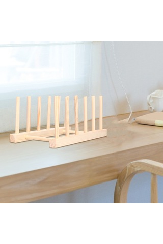 Padalink Ahşap 5 Bölmeli Mutfak Organizer - Tabak, Kapak, Kağıt Eşyası Depolama - 28cm Lehimli Ahşap Rak Diğer