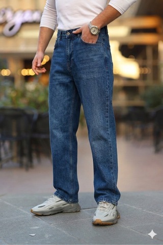Little Cup Jeans Co Erkek Mavi Rodeo Baggy Fit Rahat Kalıp Jean Pantolon