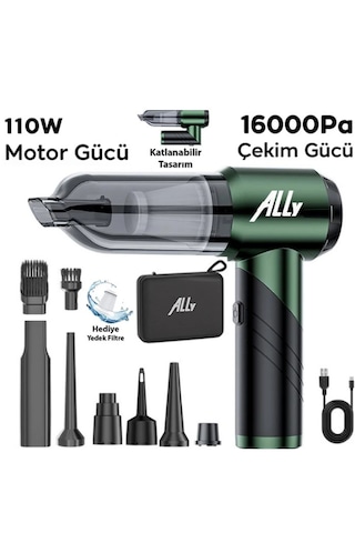 16000pa Güçlü Portatif 3 Kademeli Tasinabilir Vakumlu Kablosuz.