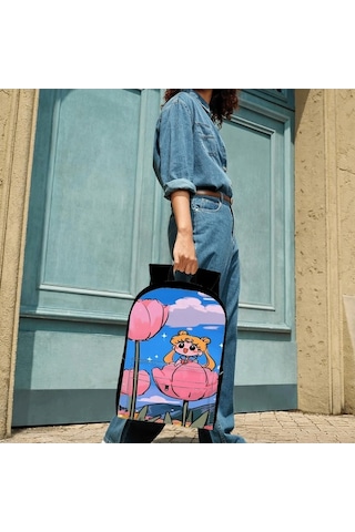 Trendooze Uygun, Siyah Siyah Siyah Sırt Seyahat, Sailor Organizasyon Moon Kawaii Karikatür, İş İnç İle, İçin, Genç, Dizüstü Çoklu Cf93 Çantası, Çalışması Bölmeleri Bilgisayara 15.6 Hn Siyah