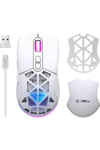 Nexus Air V1 10000 Dpi Pixart Pmw3325 Sensör Değiştirilebilir Kapak Rgb Kablosuz Gaming Mouse Beyaz Gm-nexus-aır-w