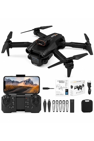 C12s Pro Dron Engelden Kaçınma Hd Kamera Optik Akış Katlanabilir Çift Elektirikli Kamera 360 Derece Dönüş Wifi Cam Kontrol Fpv Kamera Led Işıklı