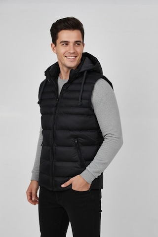 Erkek Kapüşonlu Spor Yelek 4300 Bgl-st04895 Siyah