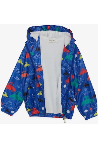 Breeze Girls & Boys Erkek Çocuk Yağmurluk Renkli Arabalar Desenli 1-5 Yaş, Saks Mavisi-saks Mavisi Saks Mavi