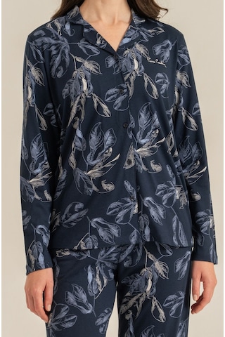 Pierre Cardin Kadın Leaves Lacivert Gömlek Pijama Takımı Pc9259-s-v1 Pc9259-s-v1