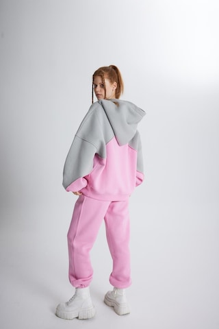 Holly Lolly Şardonlu 3 İplik Kumaş Oversize Kapişonlu Revenge Sweatshirt Pembe