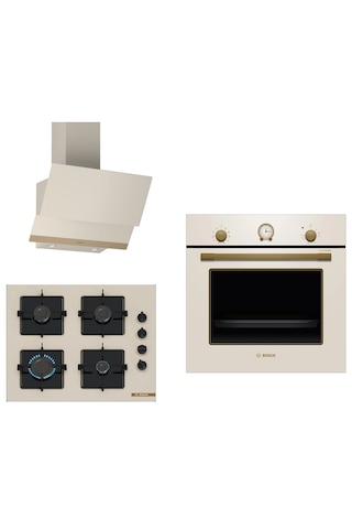 Bosch İnci Beyazı Neo Klasik HBJN10YW0R - POP6C1O12O - DWK65AJ80R 3 Lü Ankastre Set
