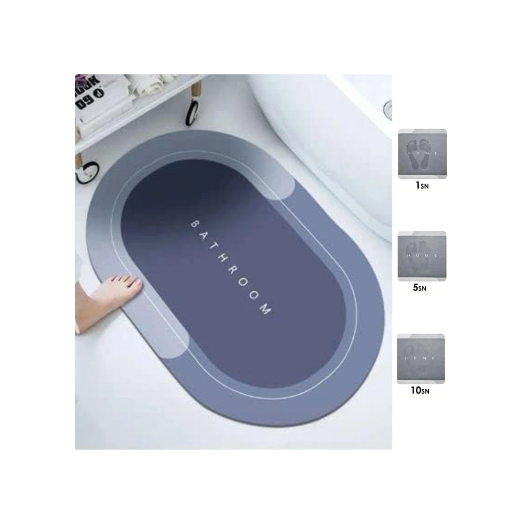 Mcg Sihirli Süper Su Emici Kaymaz Tabanlı Oval Paspas 40 60 Cm Renkli